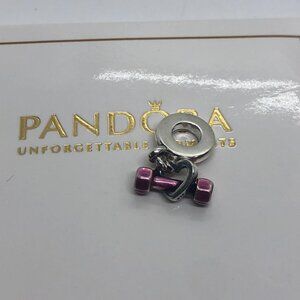 🌞📖Pandora Dumbbell & Heart Dangle Charm S925 sterling silver gift